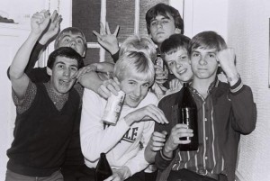 GROUP OF CASUAL STYLE BOYS AT A PARTY. LONDON 1982
